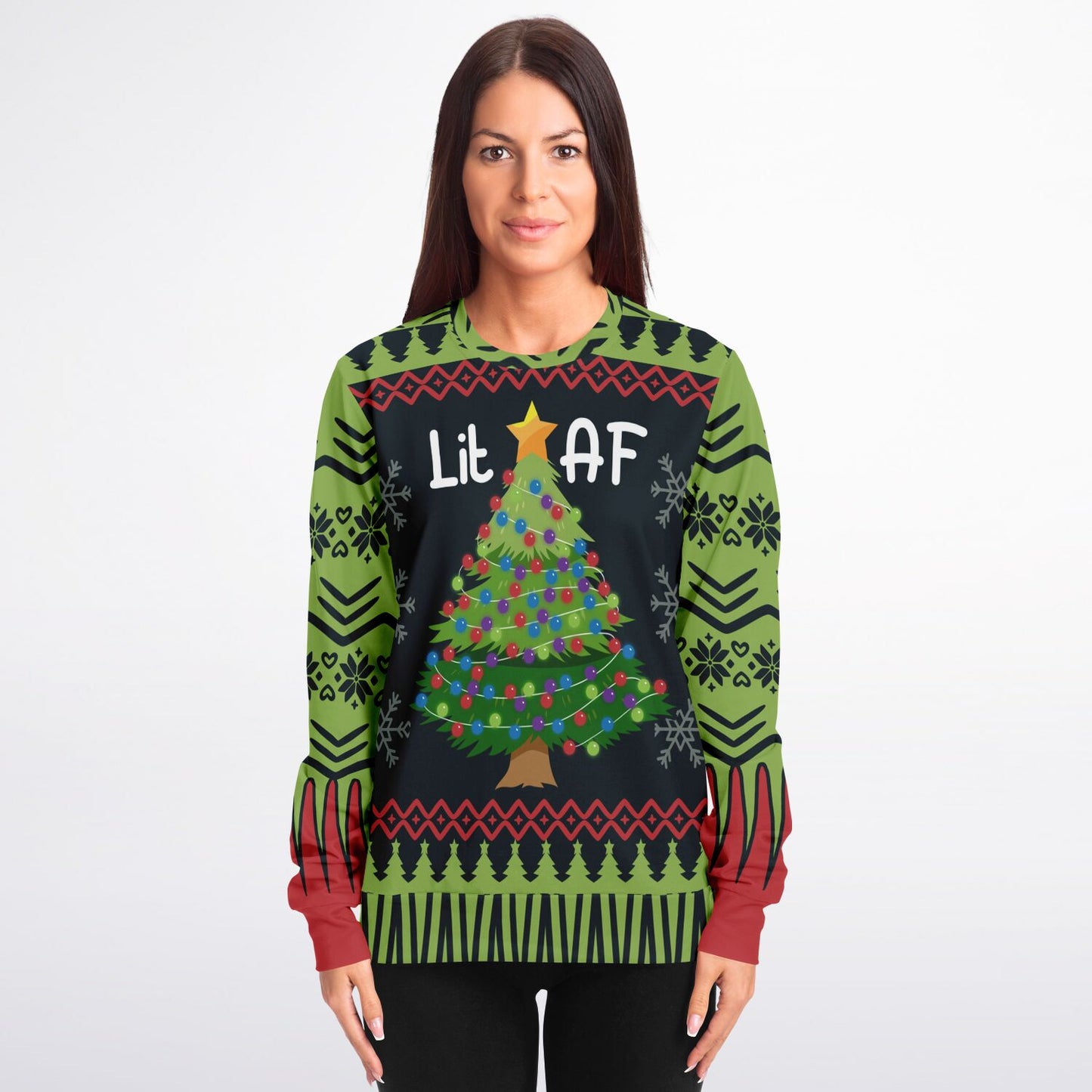 Lit AF Christmas Tree Sweatshirt